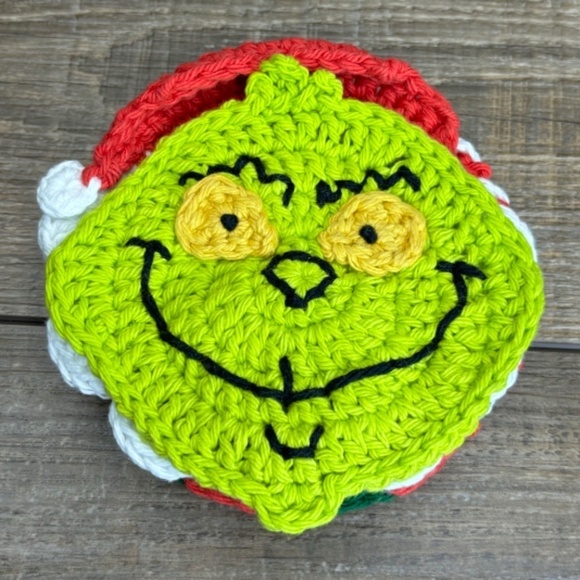 Coasters Christmas Holiday Set of 4 Handcrafted Crochet by Seller Cotton - Picture 3 of 16